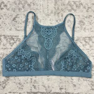 Victorias Secret Bra Lace Halter Bralette Body By Victoria Teal Size Medium